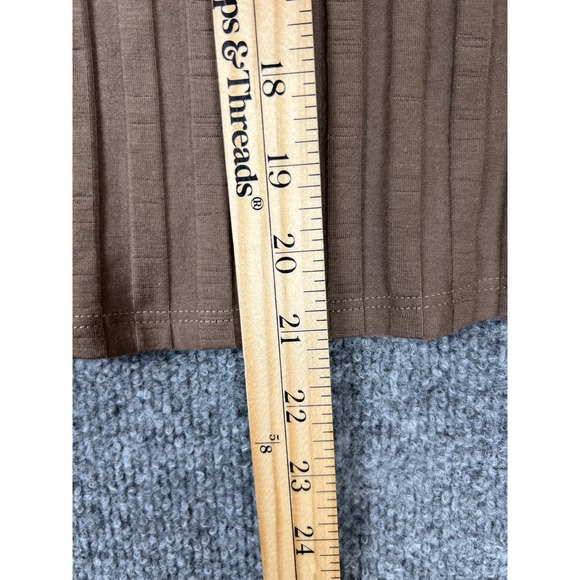 Reformation Tank Top Medium Brown Maison Knit Ribbed Mock Neck Sleeveless Preppy - Picture 7 of 7